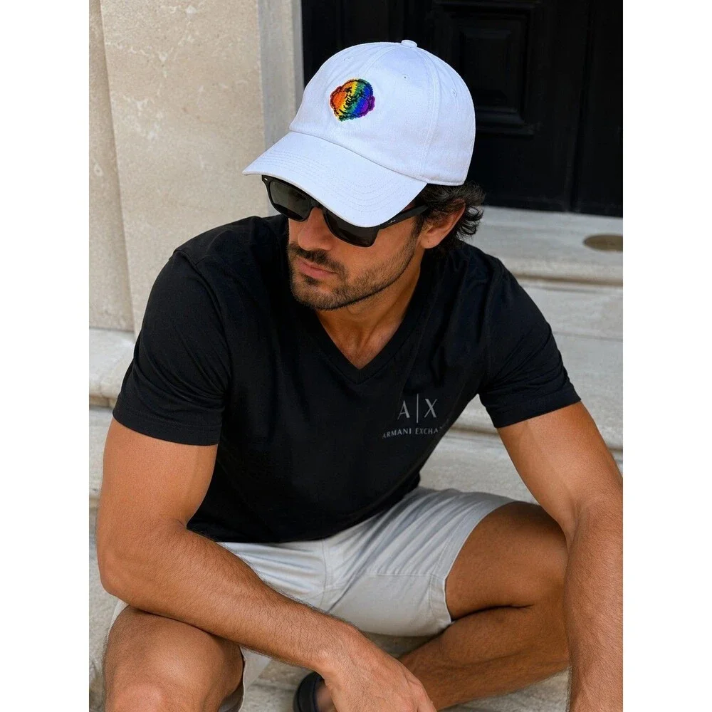 True Religion Optic White Rainbow Buddha Logo Hat Cap Strapback Adjustable